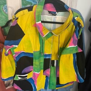 Ulu Multicolor Abstract Jacket Y2K
